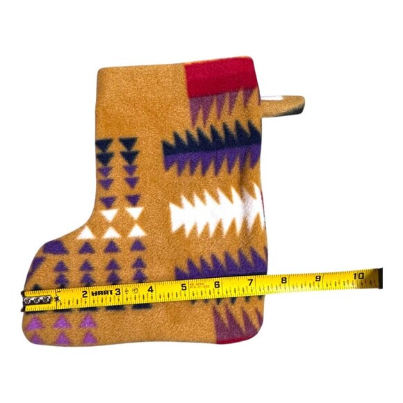 Vintage Southwest Fleece Christmas Stocking Tribal Geometric Design 8.5" Kids - Picture 4 of 5